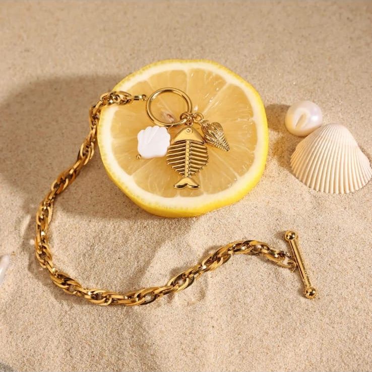Fish Bone Shell Bracelet