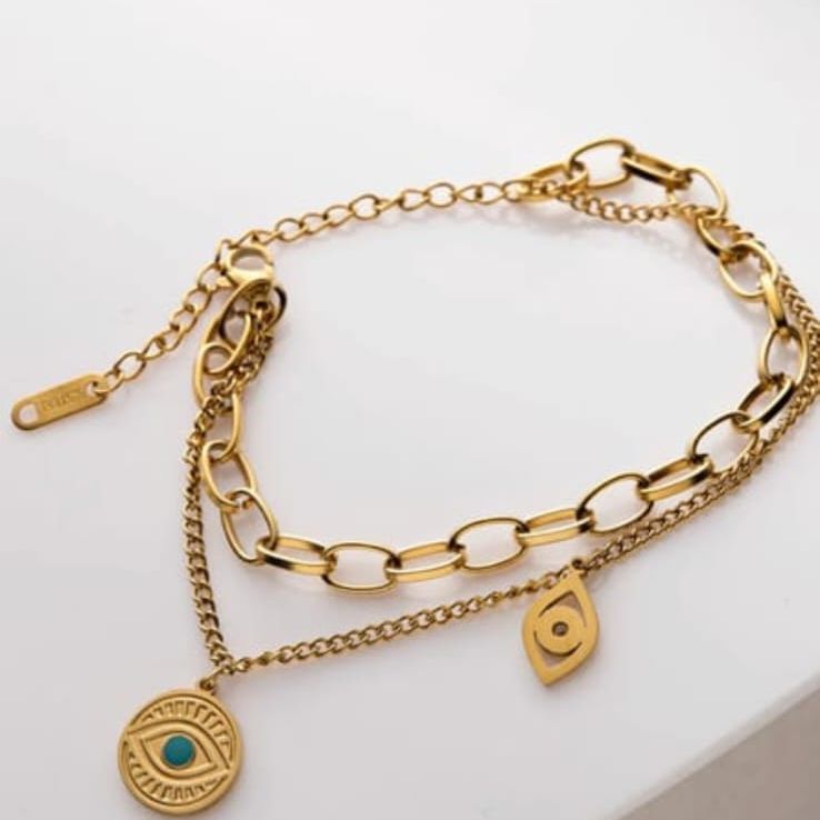 Evil Eye Double Layered Bracelet