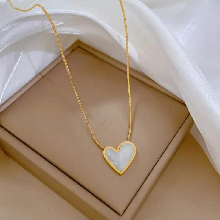 white heart pendant