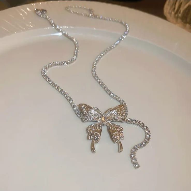 Crystal Zicron Butterfly Necklace