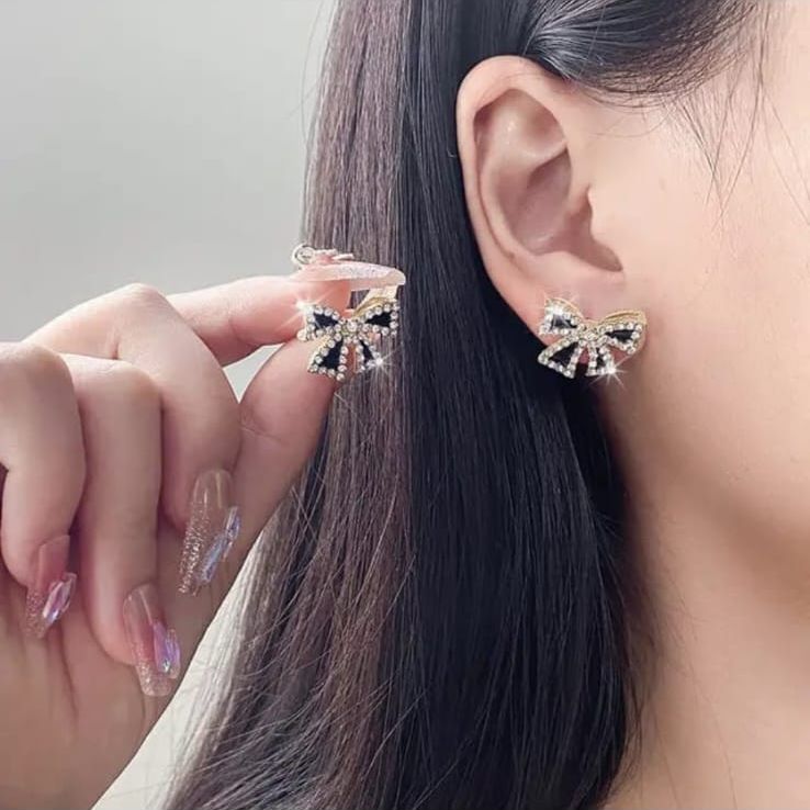 Black Bow Korean Earring