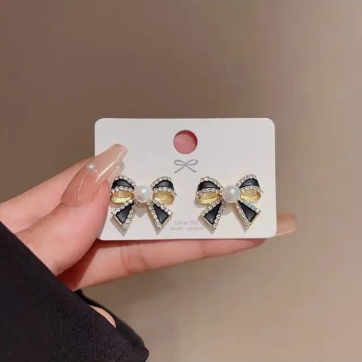 Black Bow Earrings