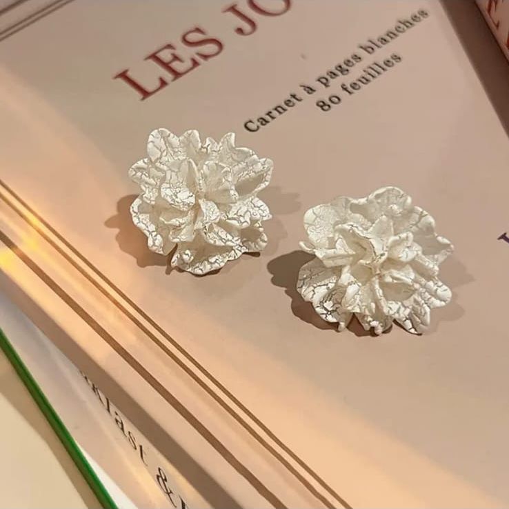 White Flower Earrings