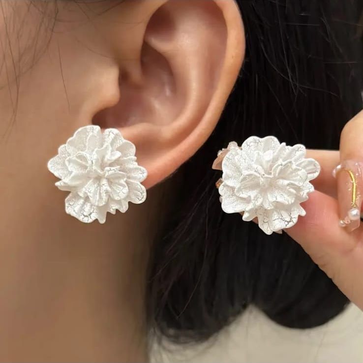 White Flower Earrings