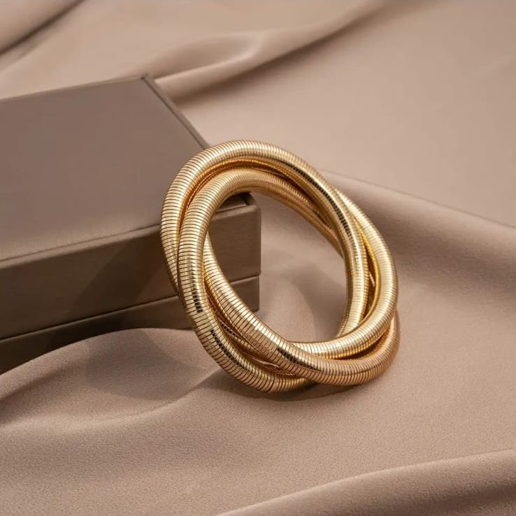 Gold Plated Spiral Twisted Kada