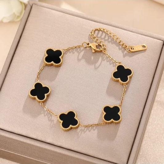 Black Colver Gold Plated Bracelet