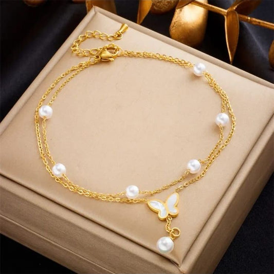 Butterfly Pearl Bracelet