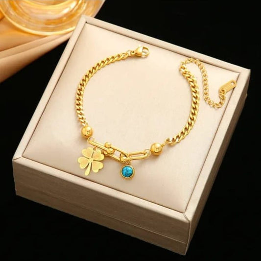 Heart Leaf Gold Plated Bracelet
