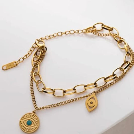 Evil Eye Double Layered Bracelet