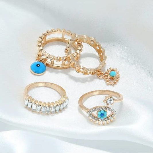 Set Of Four Evil Eye Rings