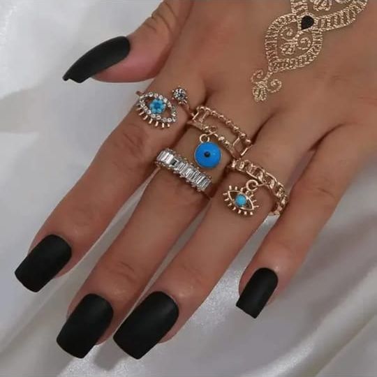 Set Of Four Evil Eye Rings
