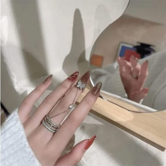 Silver Coated Crystal Ring