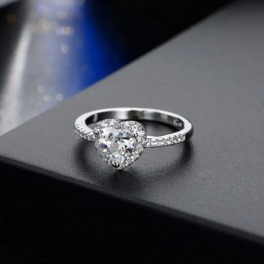 Heart Crystal Diamond Ring