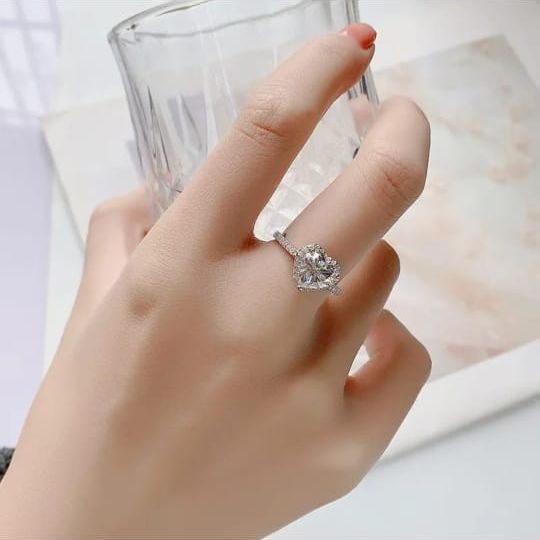 Heart Crystal Diamond Ring