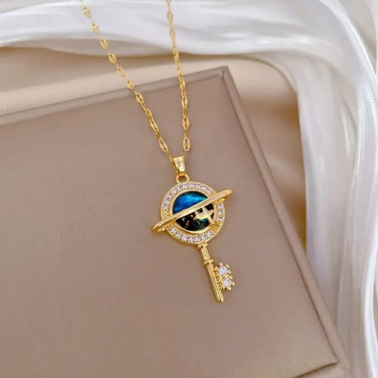 Space Pearl Key Pendant