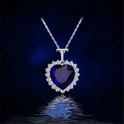 Titanic Blue Heart Diamond Pendant