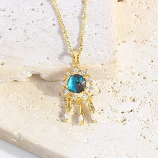 Space Pearl Golden Pendant