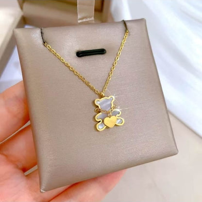 Gold Teddy Love Pendant
