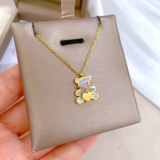 Gold Teddy Love Pendant