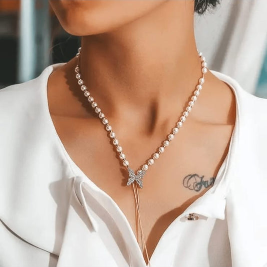 Korean Butterfly Pearl Pendant