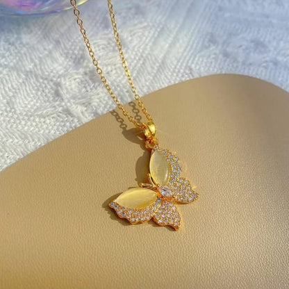 Stainless Steel Golden Butterfly Pendant