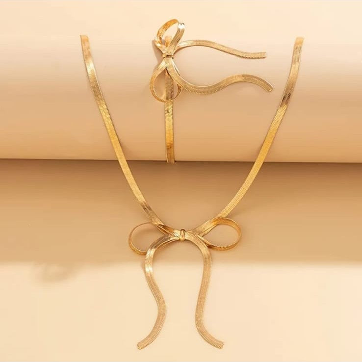 Snake Chain Set Of Bracelet And Necklace
