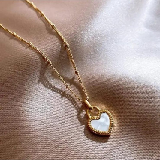 White Heart Necklace