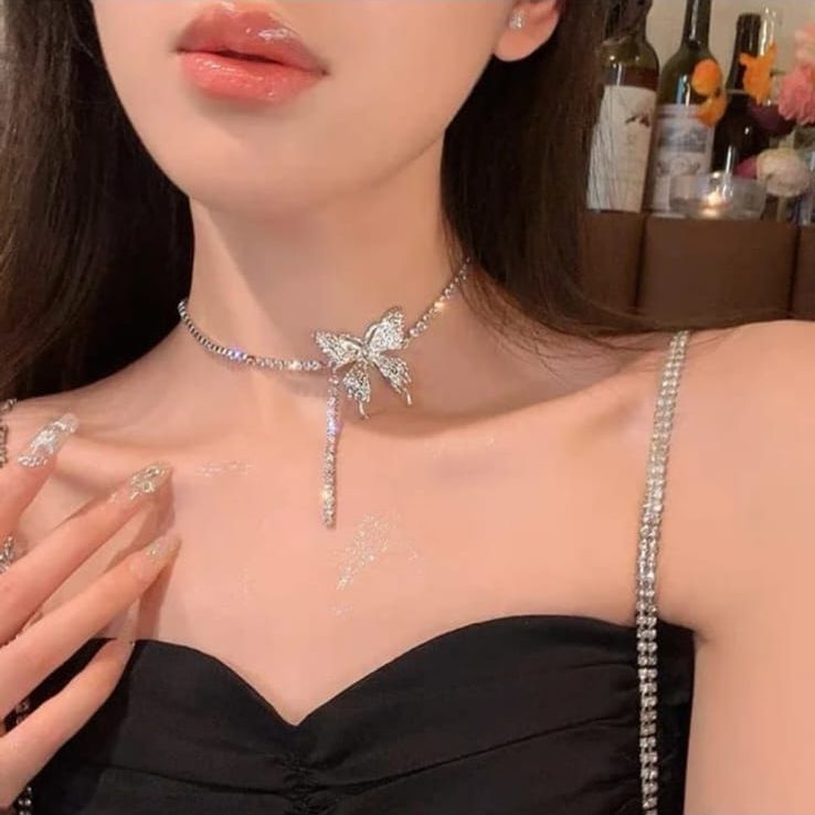 Crystal Zicron Butterfly Necklace