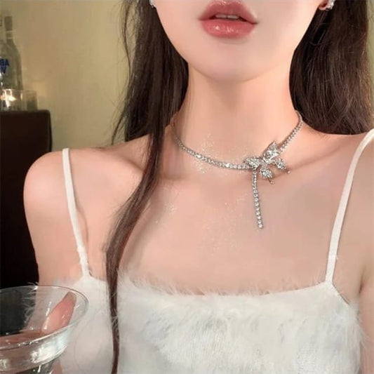 Crystal Zicron Butterfly Necklace