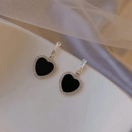 Black Heart Korean Earring