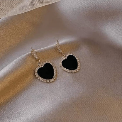 Black Heart Korean Earring