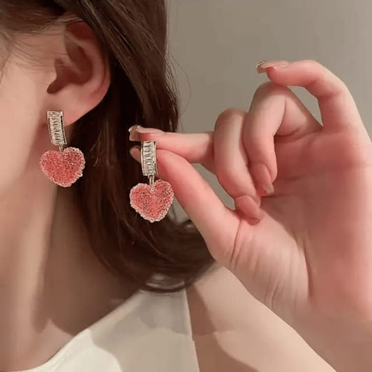 Pink Heart Korean Earring