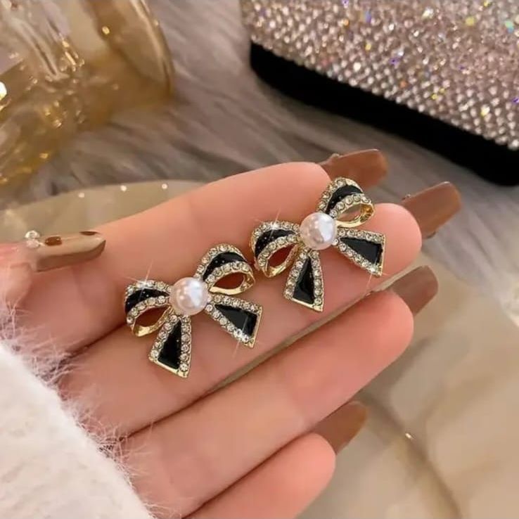 Black Bow Earrings