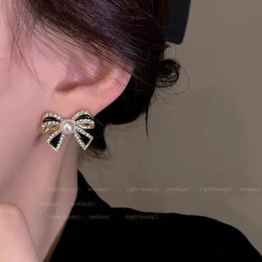Black Bow Earrings