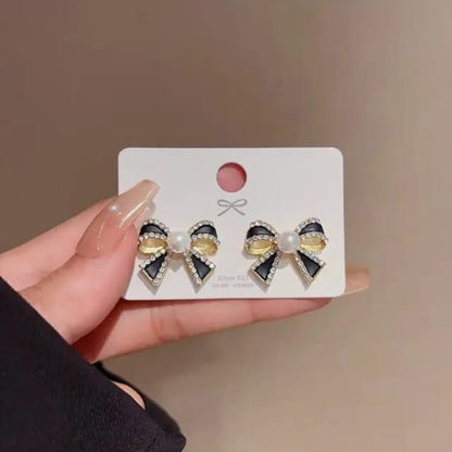 Black Bow Earrings